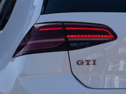 VW Golf GTI Badge White Volkswagen Golf GTI with LED rear light.